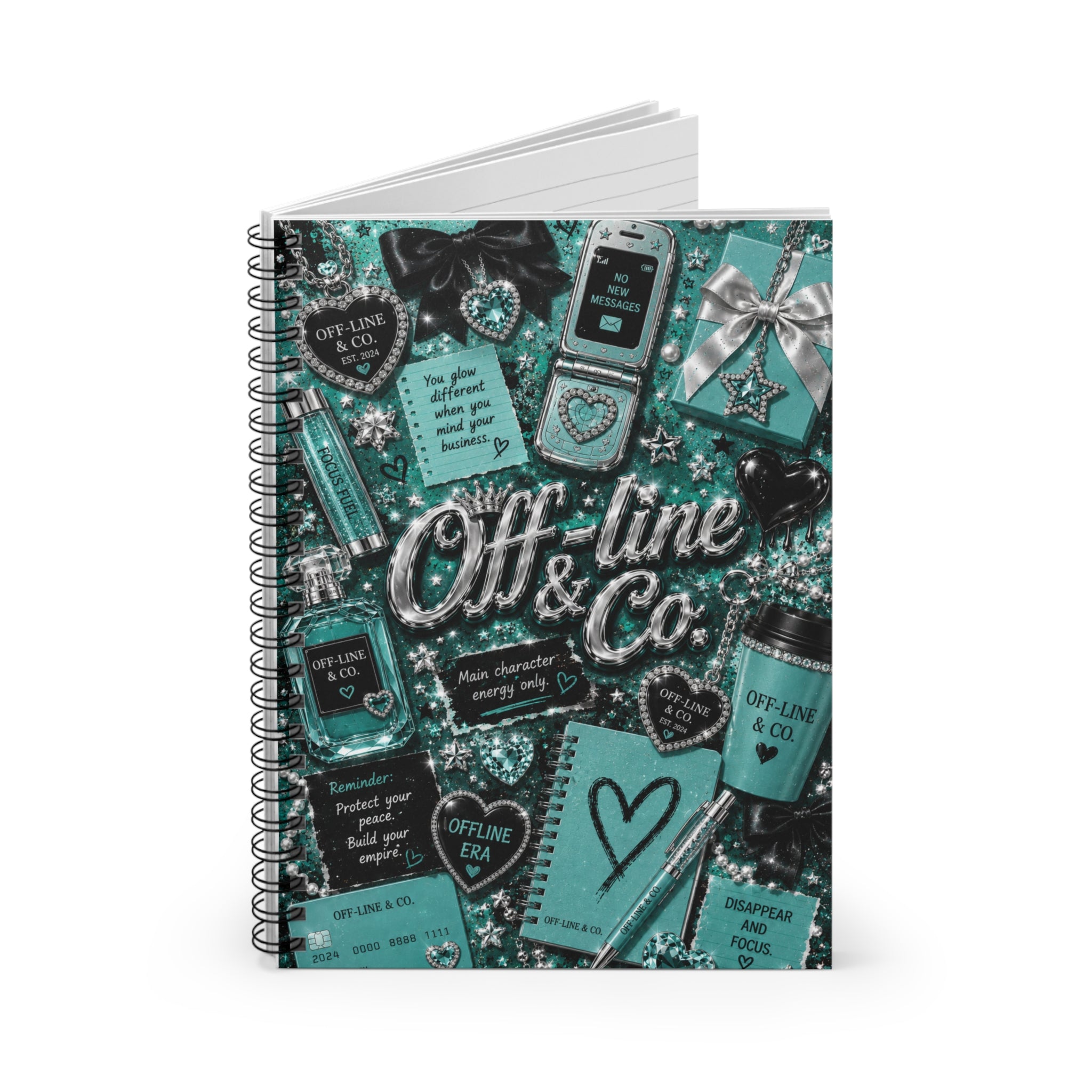 Turquoise "Off-line & Co." Spiral Notebook