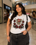 Roses & Skulls Top