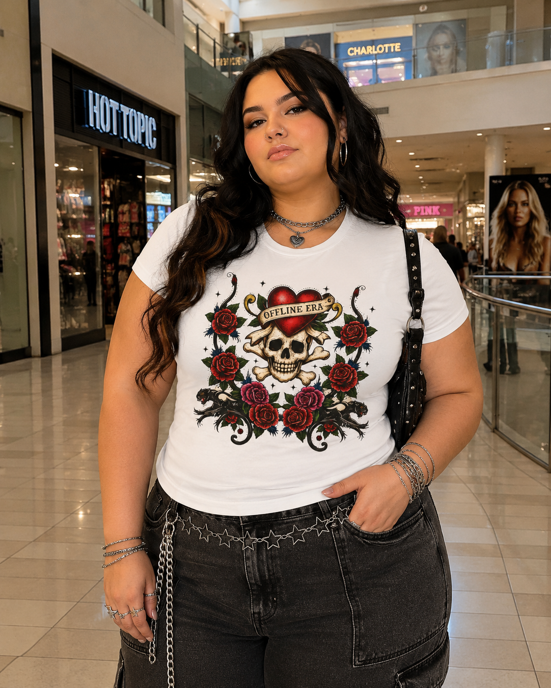 Roses & Skulls Top